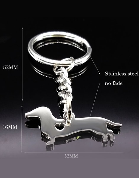 Dachshund Dog Stainless Steel Keychain 03-min