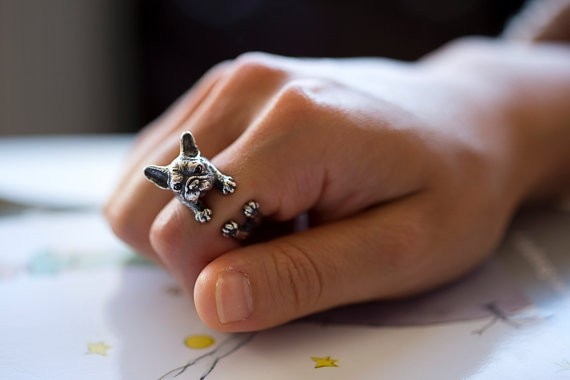 2016-Retro-Animal-Handmade-French-bulldog-ring-Ring-Fashion-Antique-Gold-Silver-Vintage-Adjustable-Rings-for-3