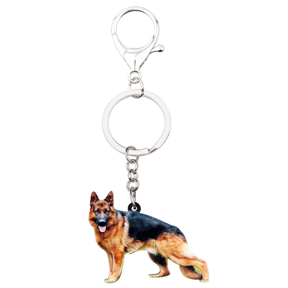 Acrylic German Shepherd Dog Keychain