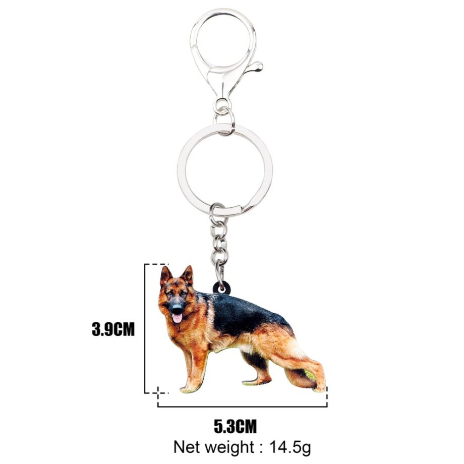 Acrylic German Shepherd Dog Keychain