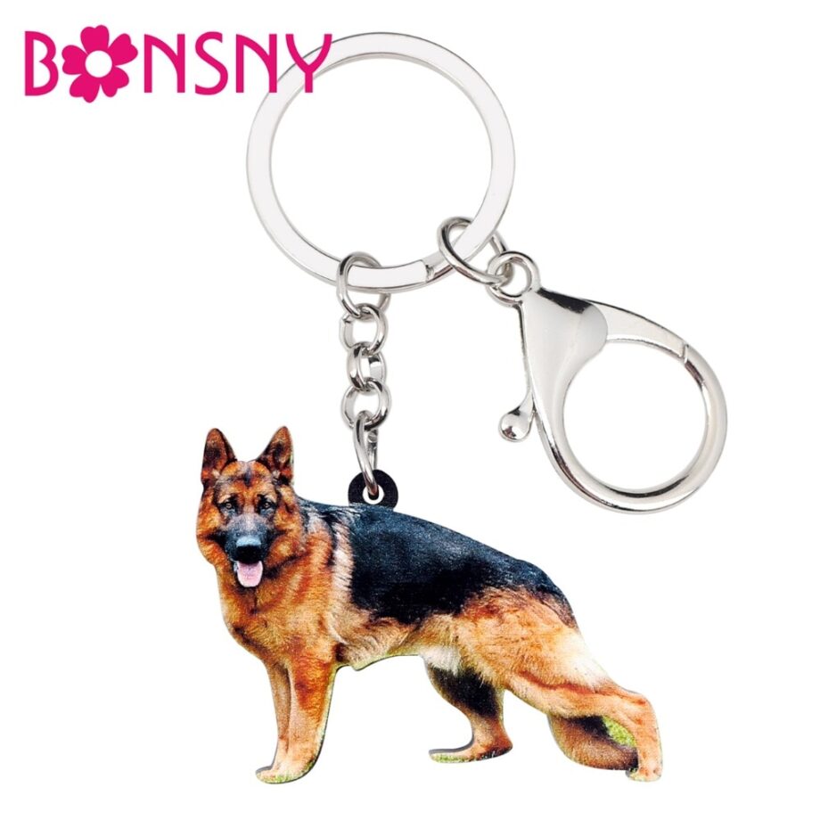 Acrylic German Shepherd Dog Keychain