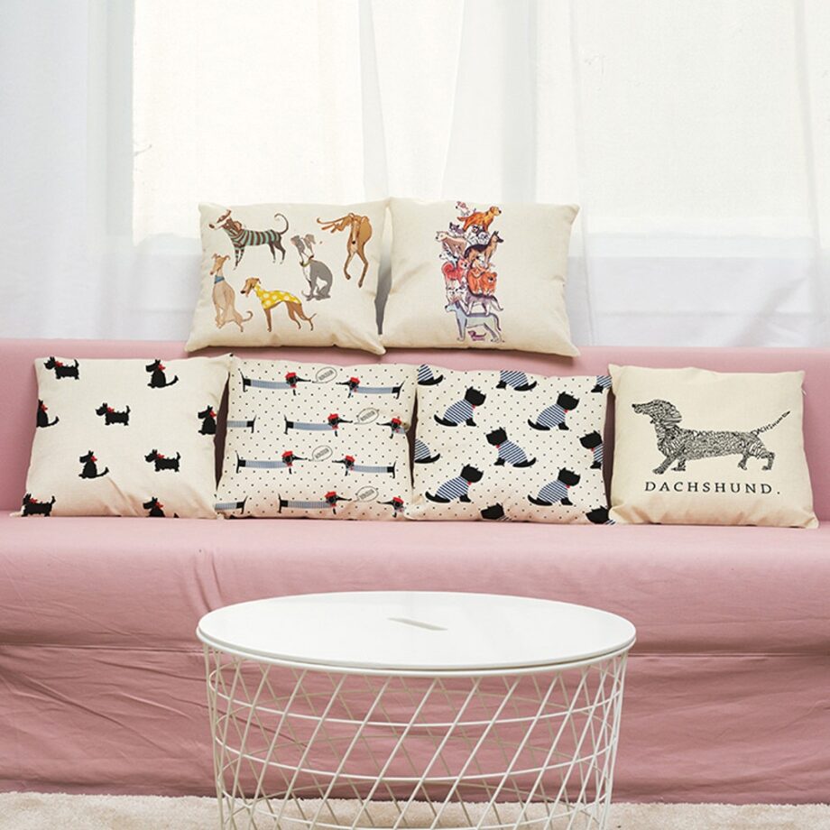 Vintage Dog Pillow Case/Cushion Cover