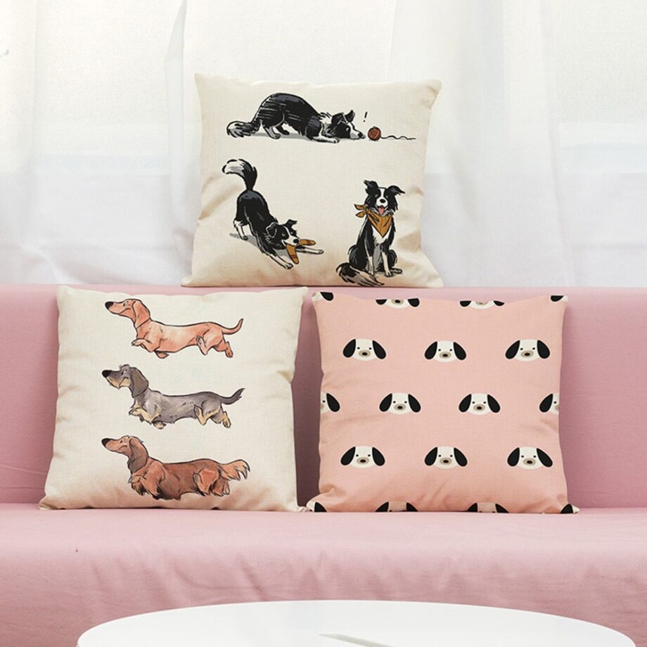 Vintage Dog Pillow Case/Cushion Cover