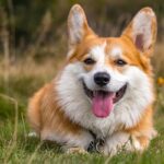 Corgi smilling