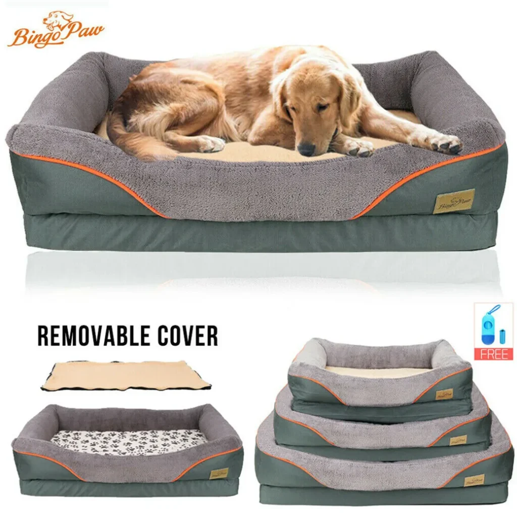 Waterproof Orthopedic Dog Sofa Bed with Plush Foam Cushion for Heavy-Duty Comfort