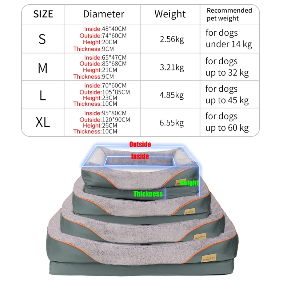 Waterproof Orthopedic Dog Sofa Bed with Plush Foam Cushion for Heavy-Duty Comfort